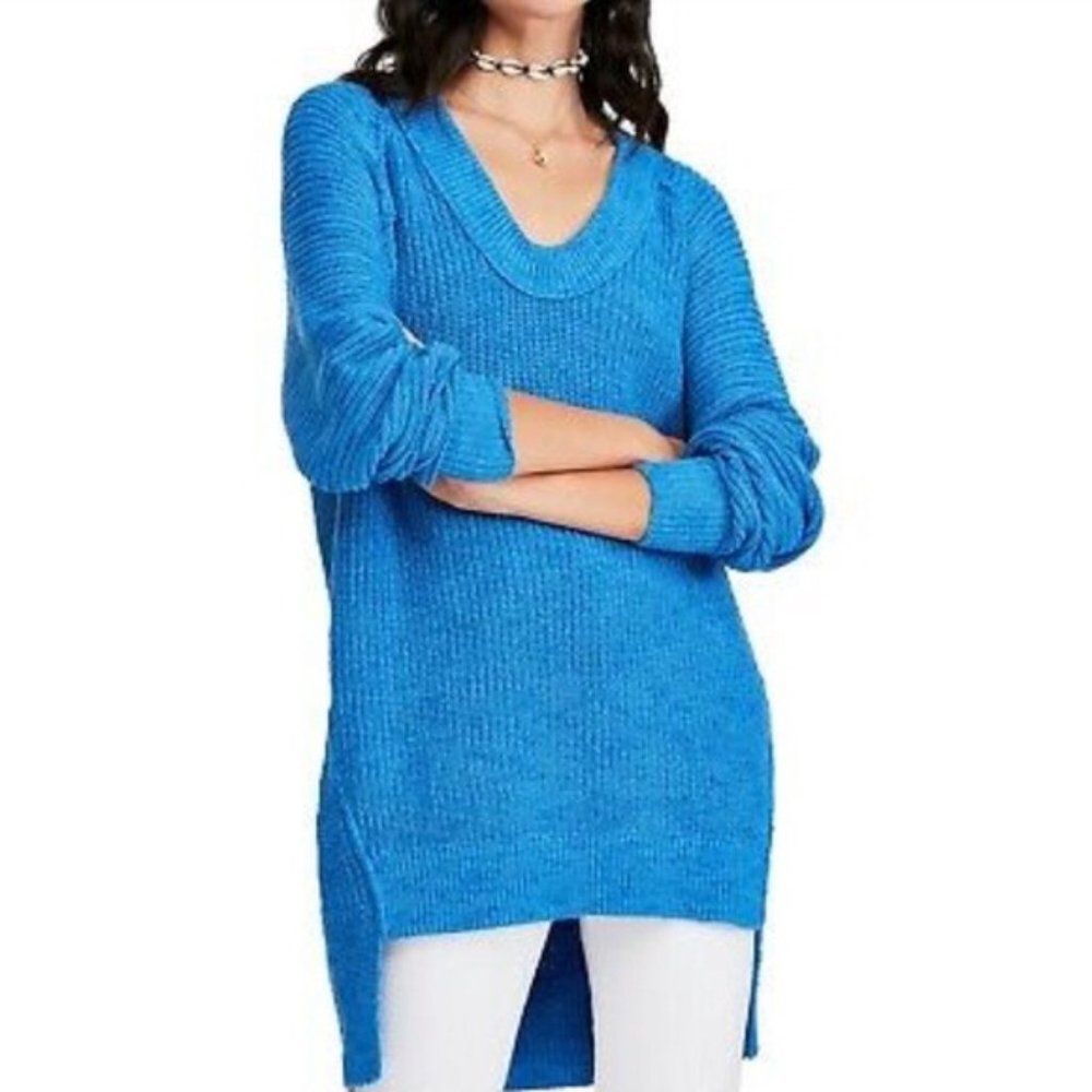 Free People Sunday Oversized Sweater In Cerulean